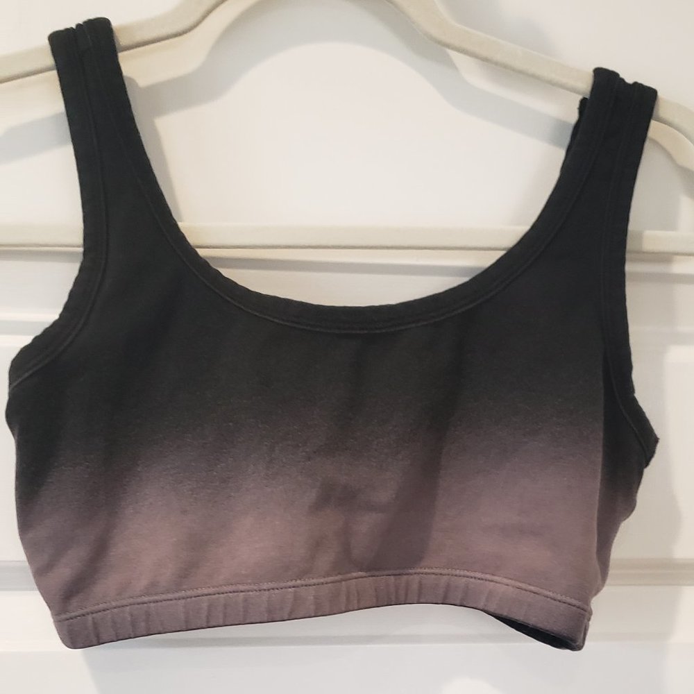 Electric & Rose Ombre Sports Bra - Black and Gray